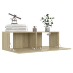 Tv-Benker 4 Stk Sonoma Eik 100X30X30 Cm Konstruert Tre