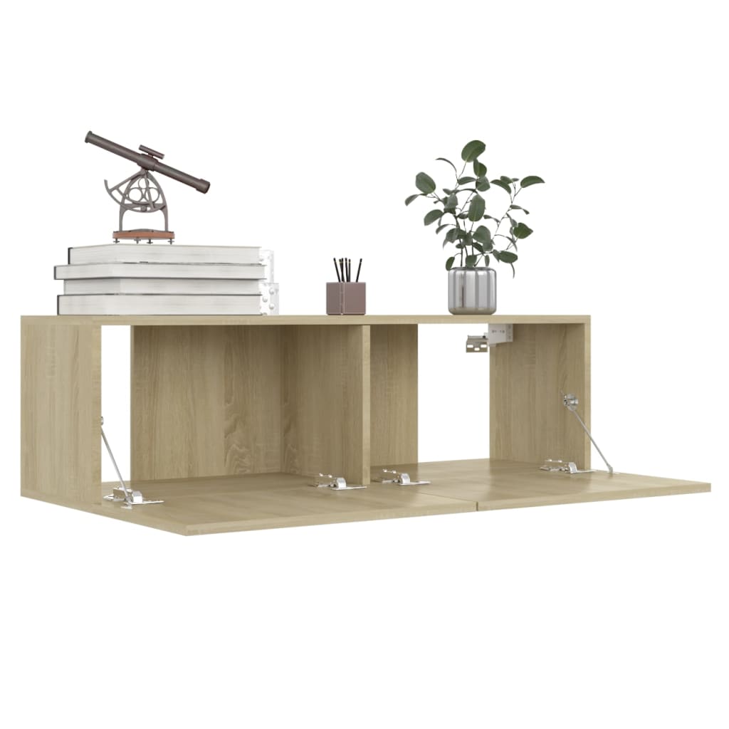 Tv-Benker 4 Stk Sonoma Eik 100X30X30 Cm Konstruert Tre