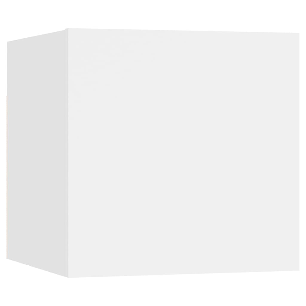 Nattbord Høyglans Hvit 30,5X30X30 Cm Konstruert Tre