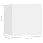 Nattbord Høyglans Hvit 30,5X30X30 Cm Konstruert Tre