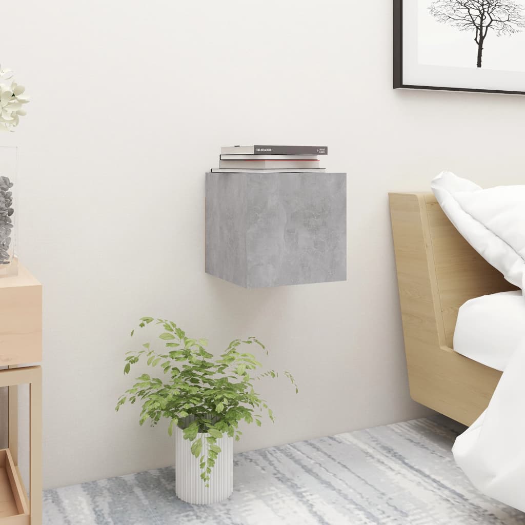 Nattbord 2 Stk Betonggrå 30,5X30X30 Cm Konstruert Tre