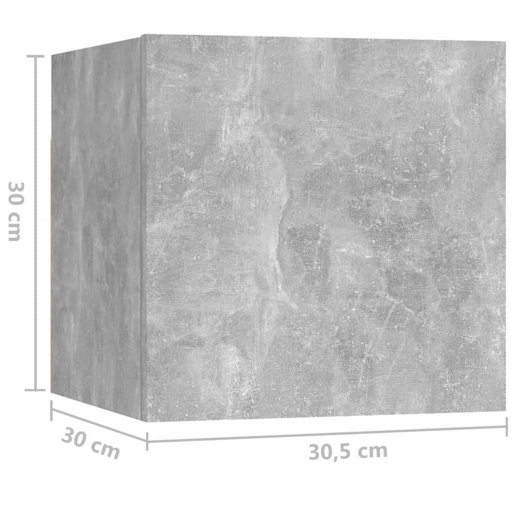 Nattbord 2 Stk Betonggrå 30,5X30X30 Cm Konstruert Tre