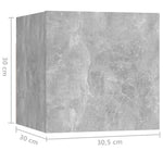 Nattbord 2 Stk Betonggrå 30,5X30X30 Cm Konstruert Tre