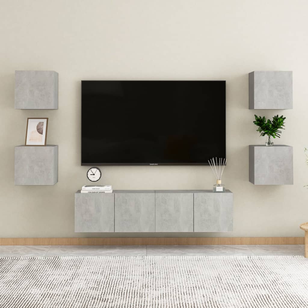 Nattbord 2 Stk Betonggrå 30,5X30X30 Cm Konstruert Tre