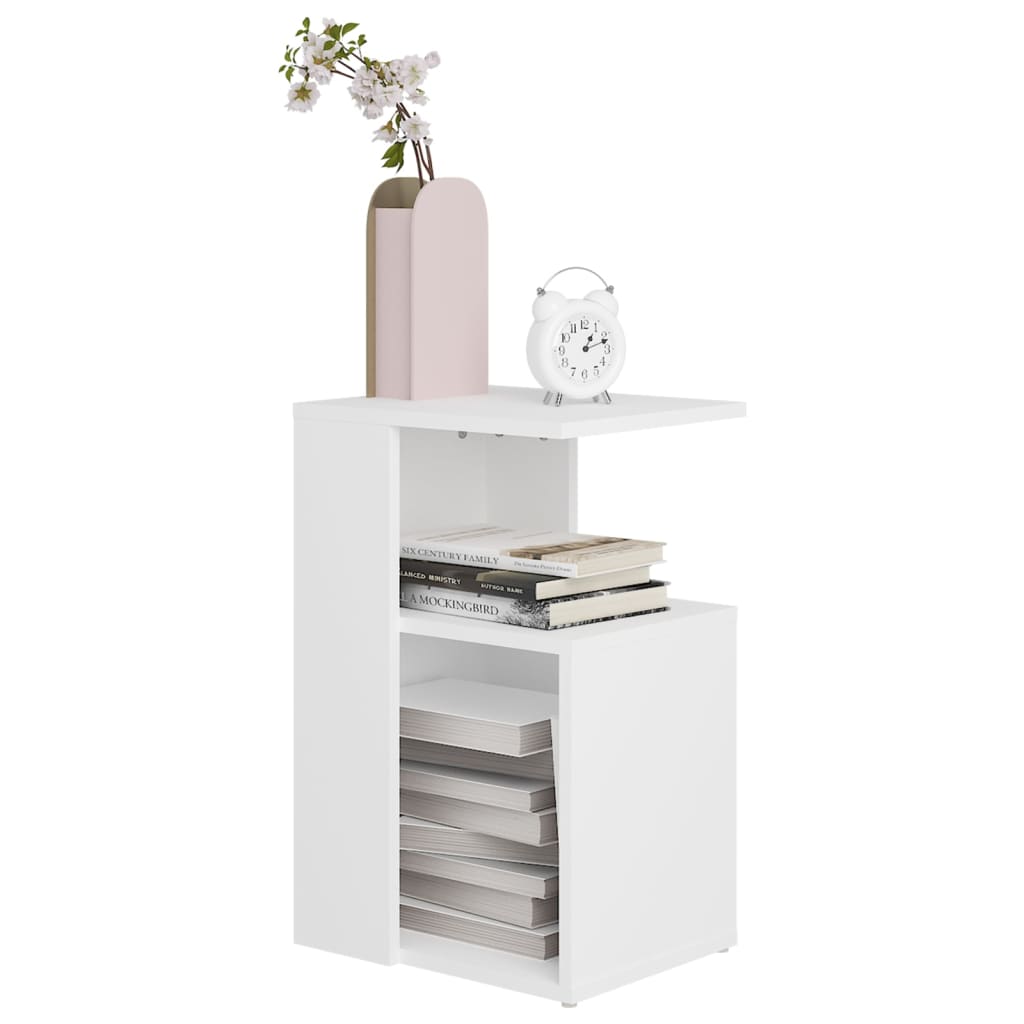 Sidebord Hvit 36X30X56 Cm Konstruert Tre