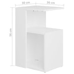 Sidebord Hvit 36X30X56 Cm Konstruert Tre