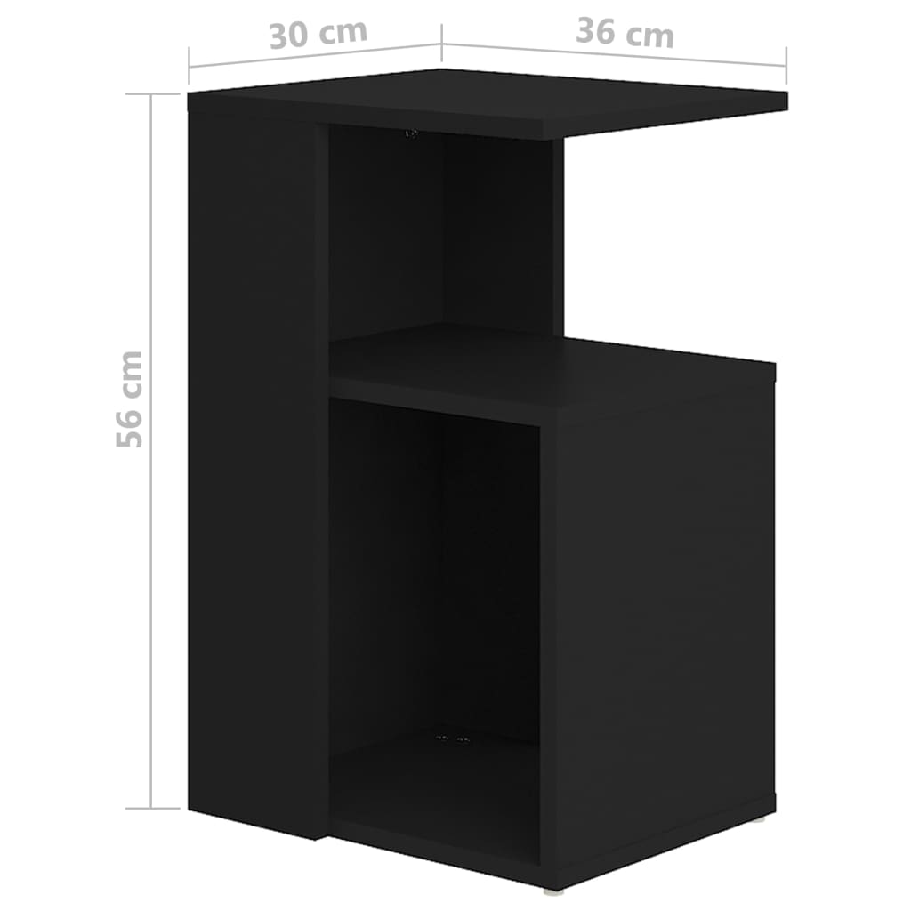 Sidebord Svart 36X30X56 Cm Konstruert Tre