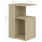 Sidebord Sonoma Eik 36X30X56 Cm Konstruert Tre