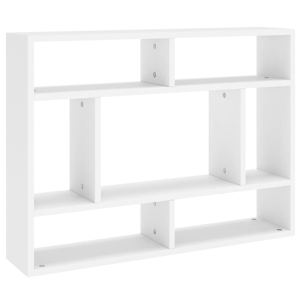 Vegghylle Hvit 75X16X55 Cm Konstruert Tre