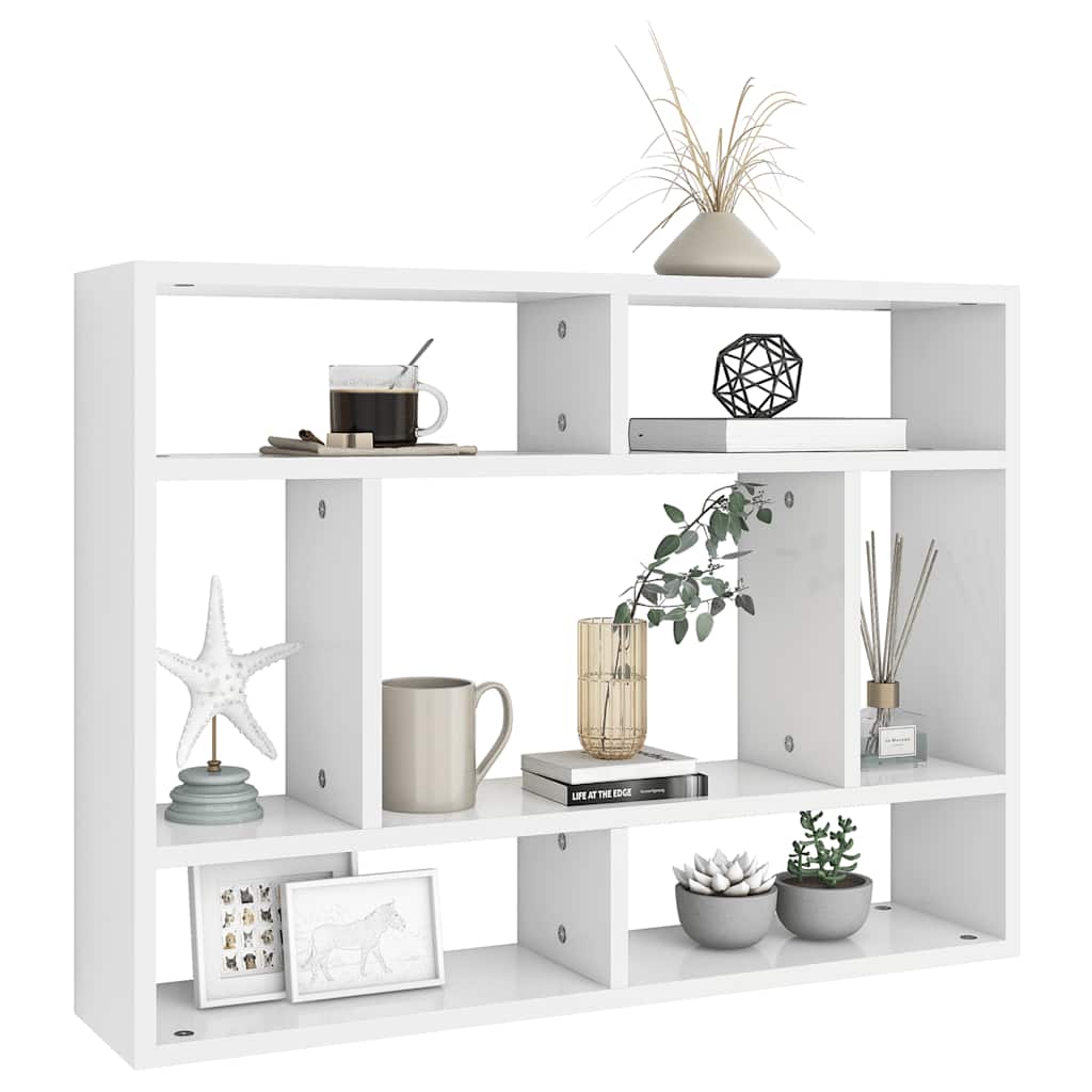 Vegghylle Hvit 75X16X55 Cm Konstruert Tre