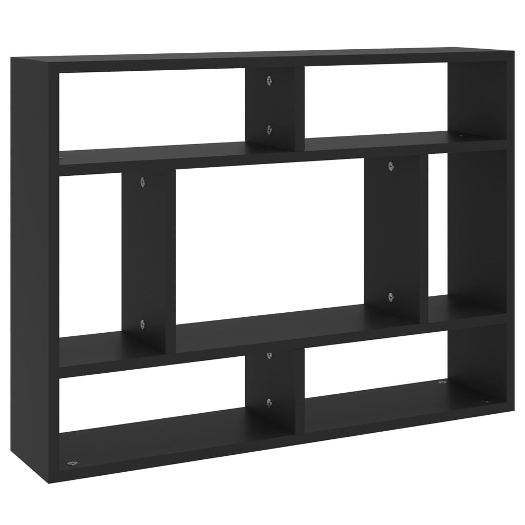 Vegghylle Svart 75X16X55 Cm Konstruert Tre