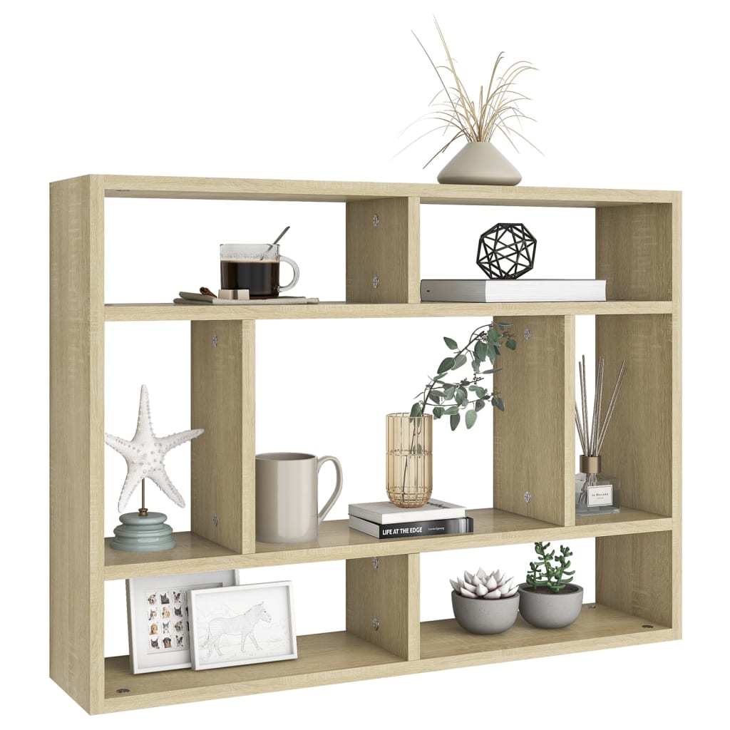 Vegghylle Sonoma Eik 75X16X55 Cm Konstruert Tre