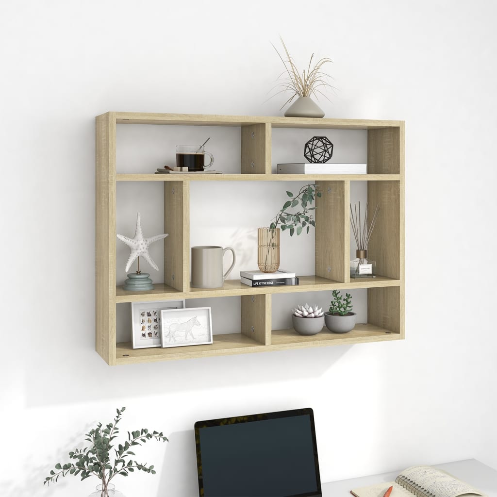 Vegghylle Sonoma Eik 75X16X55 Cm Konstruert Tre