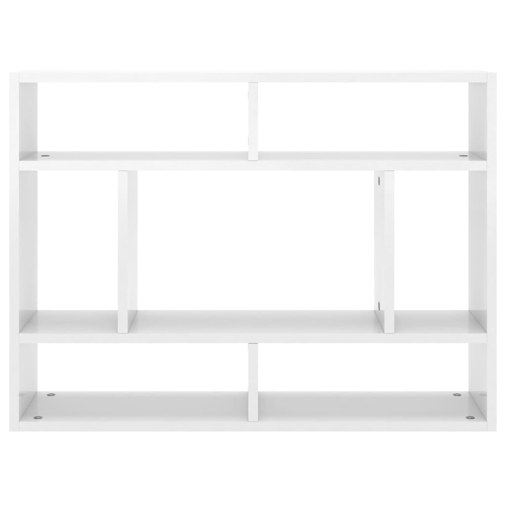 Vegghylle Høyglans Hvit 75X16X55 Cm Konstruert Tre