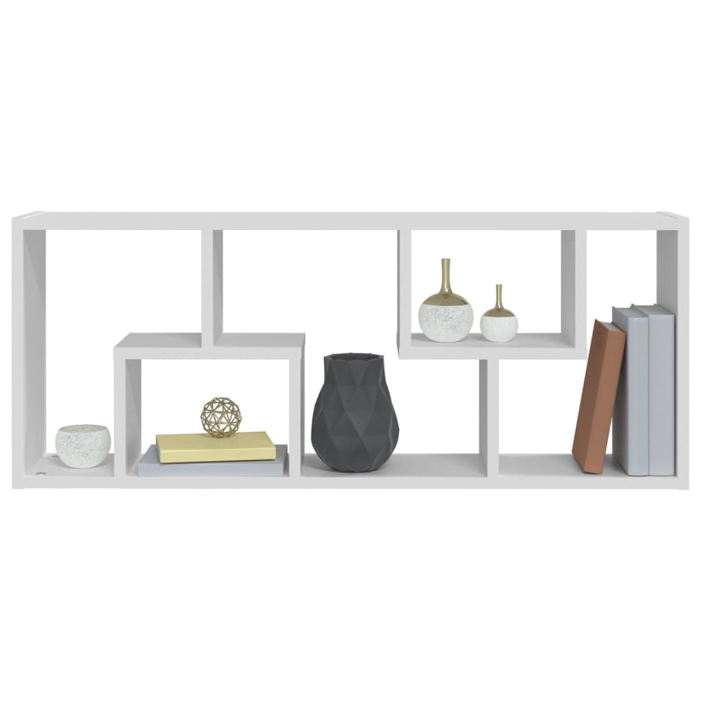 Vegghylle Hvit 36X16X90 Cm Konstruert Tre