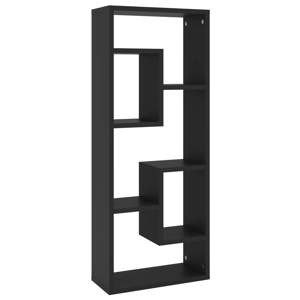 Vegghylle Svart 36X16X90 Cm Konstruert Tre