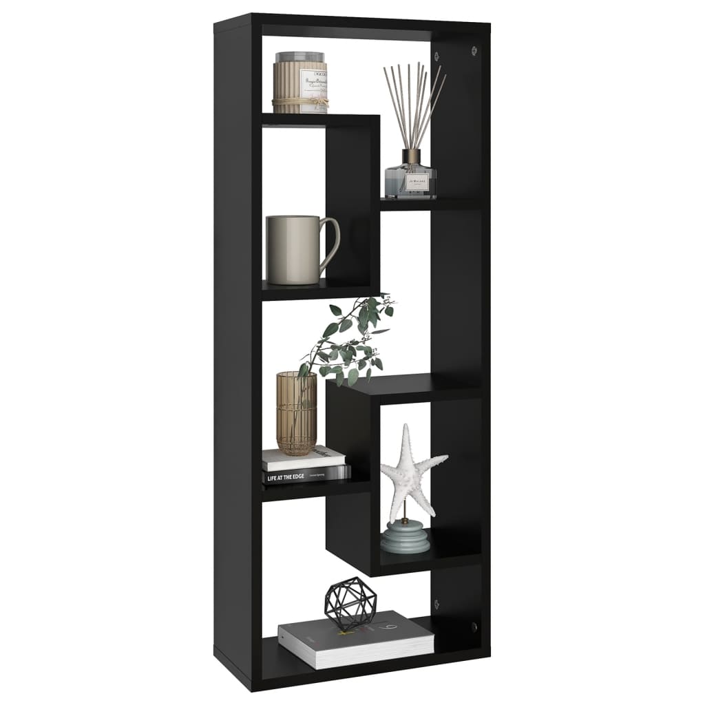 Vegghylle Svart 36X16X90 Cm Konstruert Tre