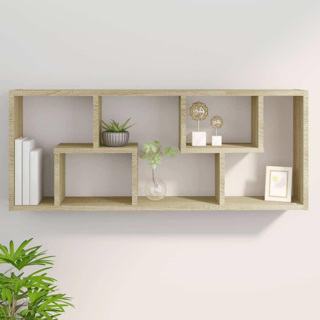 Vegghylle Sonoma Eik 36X16X90 Cm Konstruert Tre