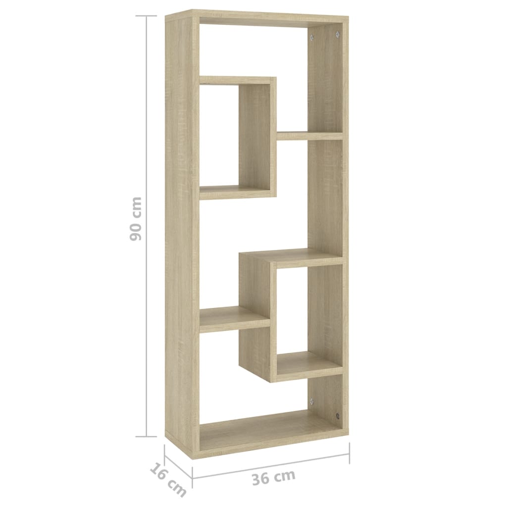 Vegghylle Sonoma Eik 36X16X90 Cm Konstruert Tre