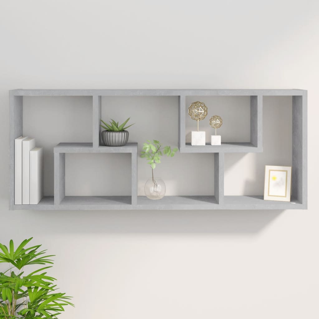 Vegghylle Betonggrå 36X16X90 Cm Konstruert Tre