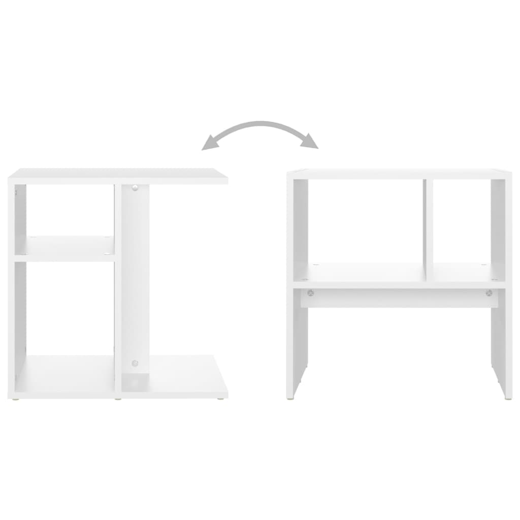 Sidebord Hvit 50X30X50 Cm Konstruert Tre
