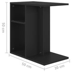 Sidebord Svart 50X30X50 Cm Konstruert Tre
