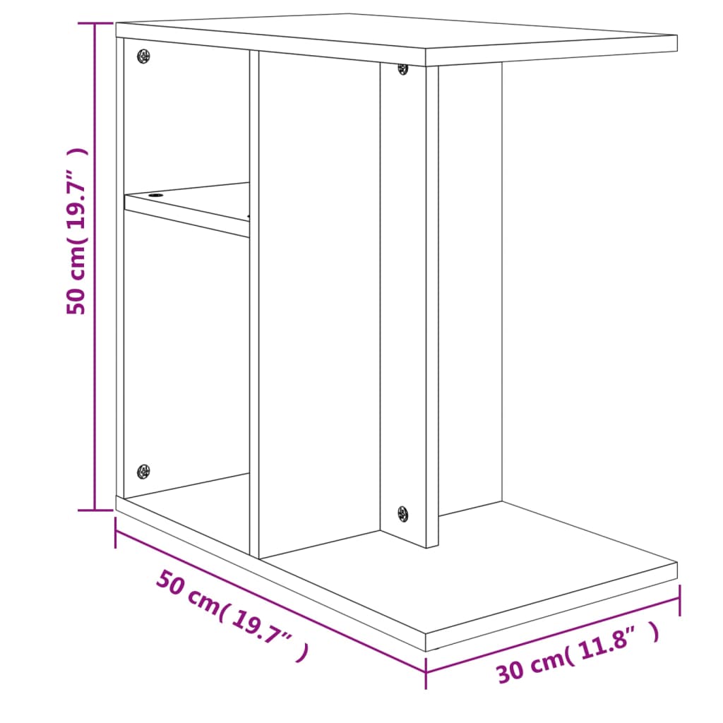 Sidebord Sonoma Eik 50X30X50 Cm Konstruert Tre