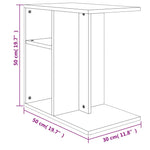 Sidebord Betonggrå 50X30X50 Cm Konstruert Tre