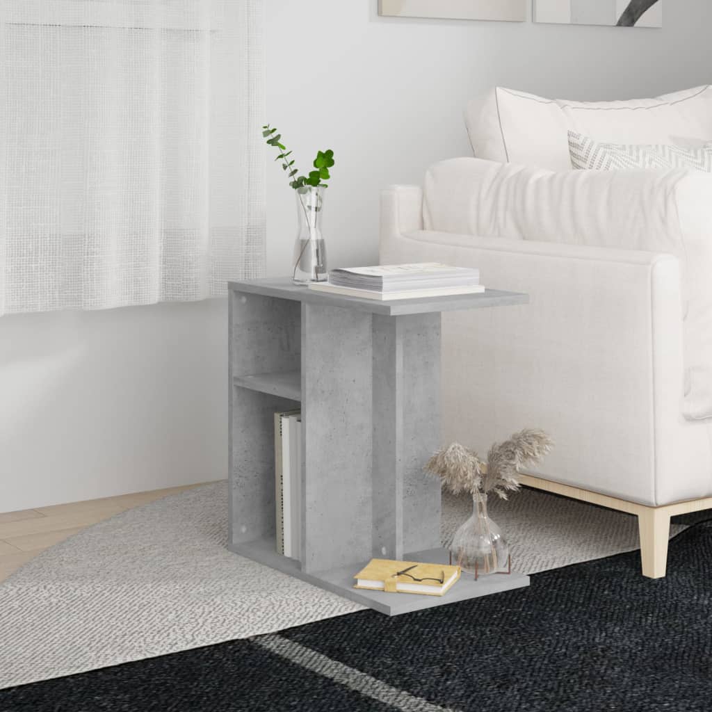 Sidebord Betonggrå 50X30X50 Cm Konstruert Tre