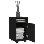 Sideskap Med Hjul Svart 33X38X60 Cm Konstruert Tre