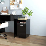 Sideskap Med Hjul Svart 33X38X60 Cm Konstruert Tre