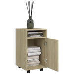 Sideskap Med Hjul Sonoma Eik 33X38X60 Cm Konstruert Tre