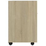 Sideskap Med Hjul Sonoma Eik 33X38X60 Cm Konstruert Tre