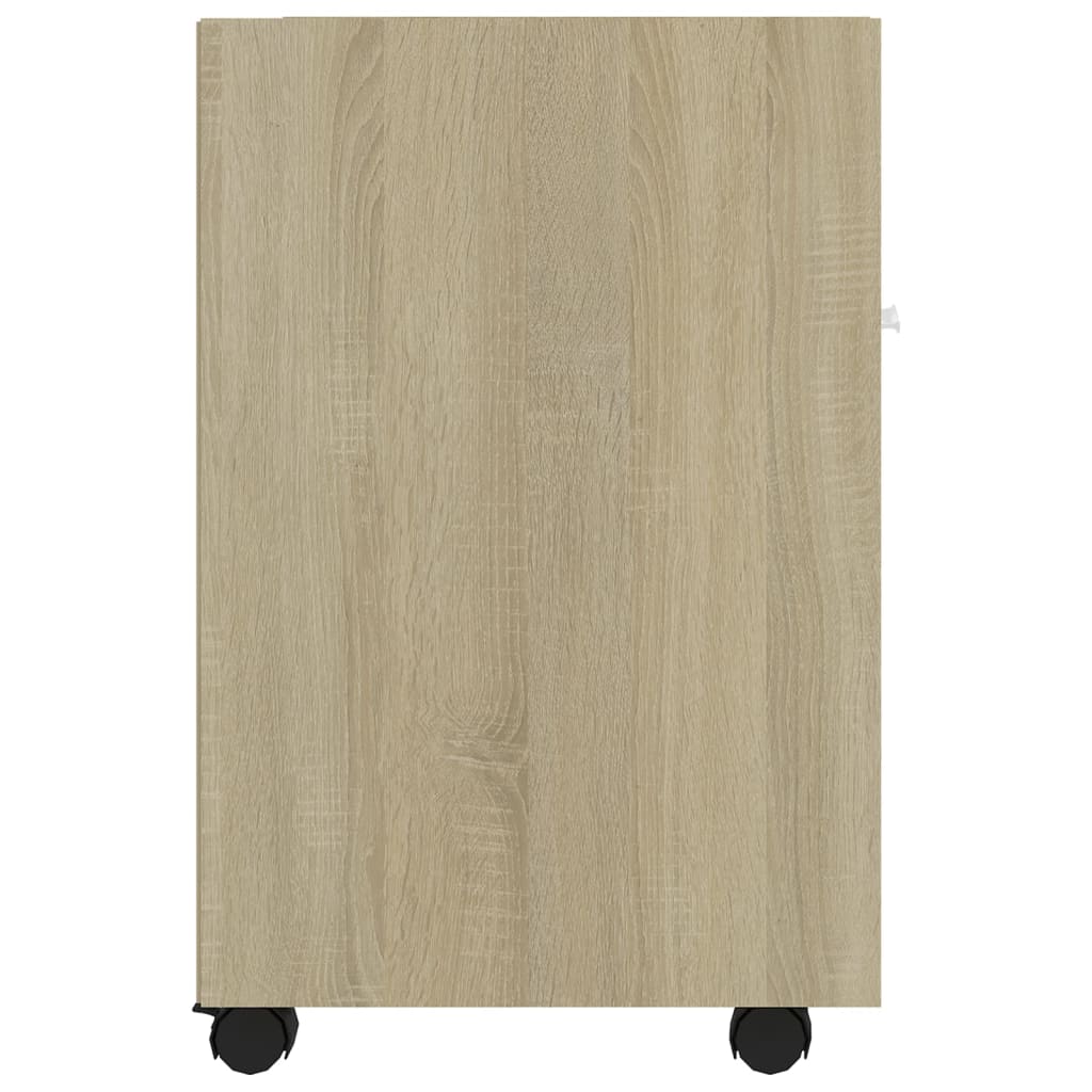 Sideskap Med Hjul Sonoma Eik 33X38X60 Cm Konstruert Tre