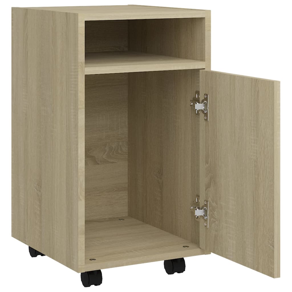 Sideskap Med Hjul Sonoma Eik 33X38X60 Cm Konstruert Tre