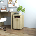 Sideskap Med Hjul Sonoma Eik 33X38X60 Cm Konstruert Tre