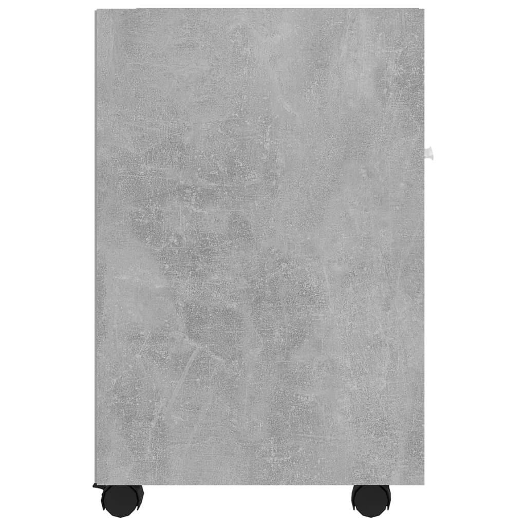 Sideskap Med Hjul Betonggrå 33X38X60 Cm Konstruert Tre