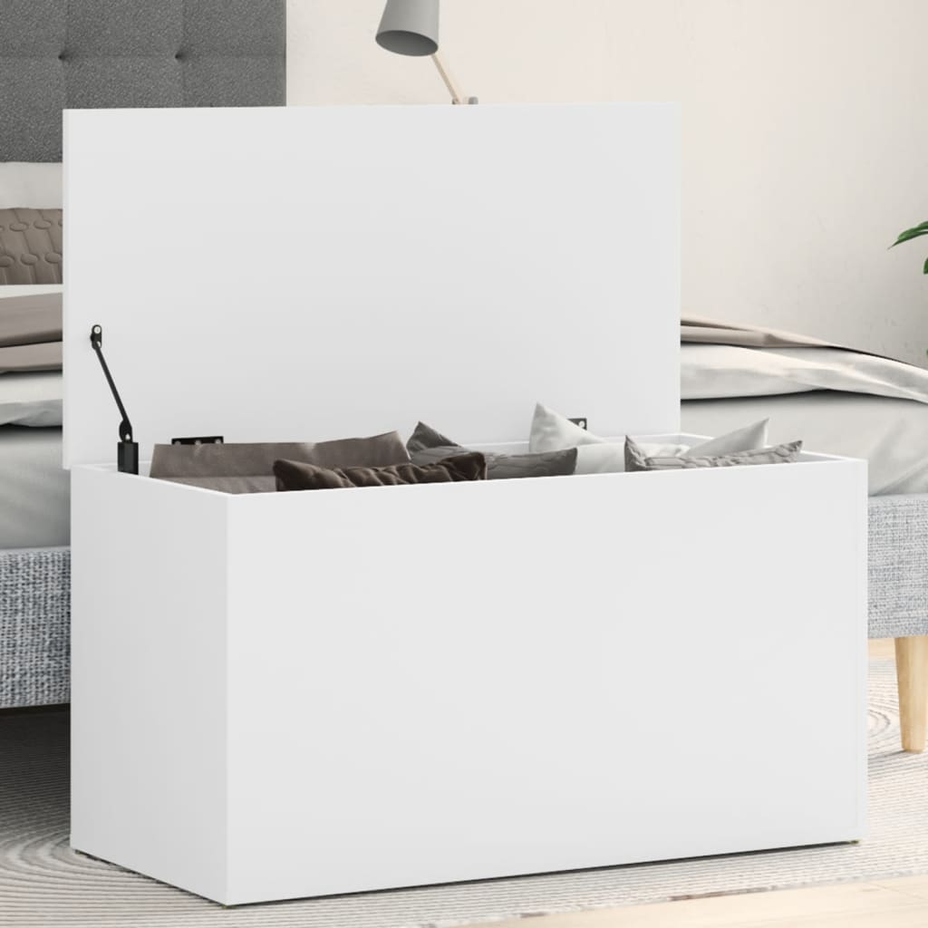 Oppbevaringskiste Hvit 84X42X46 Cm Konstruert Tre