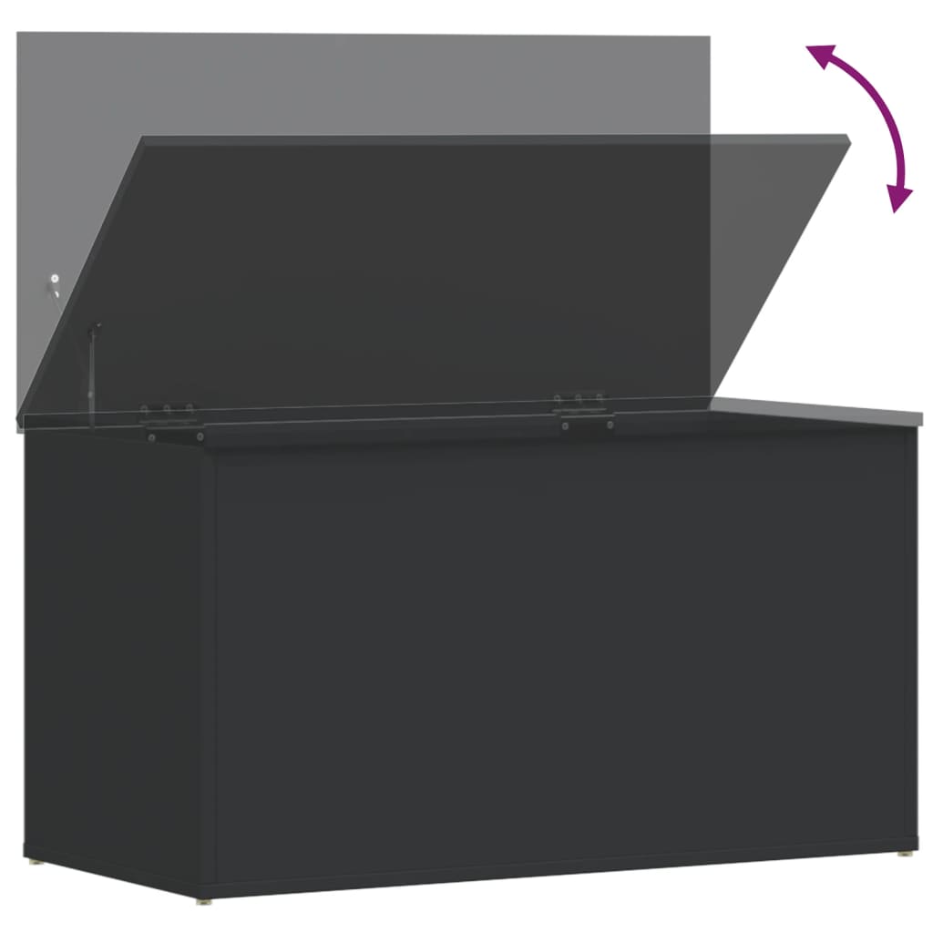 Oppbevaringskiste Svart 84X42X46 Cm Konstruert Tre