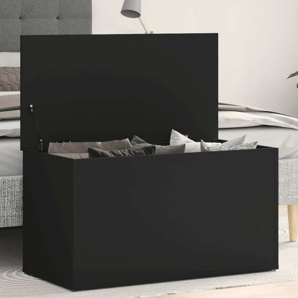 Oppbevaringskiste Svart 84X42X46 Cm Konstruert Tre