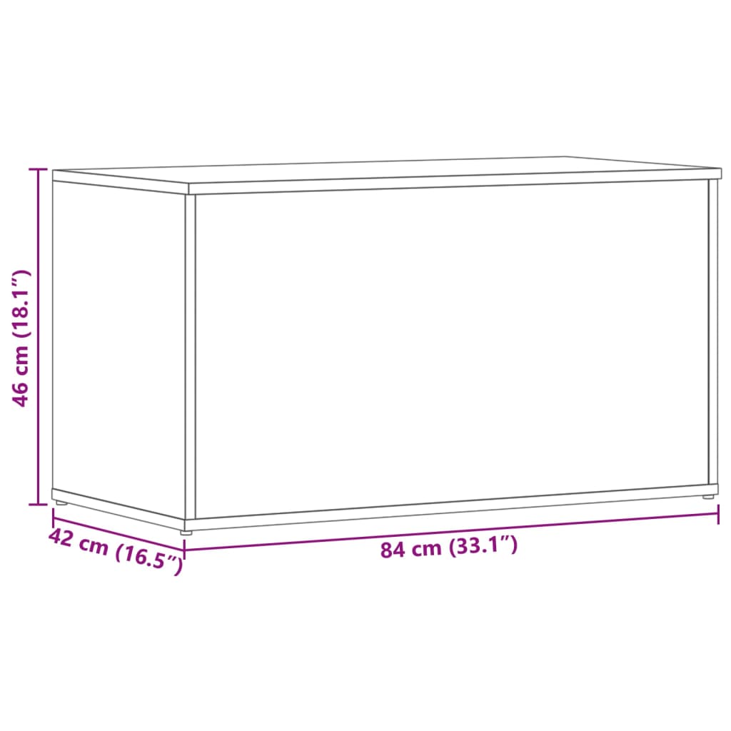 Oppbevaringskiste Sonoma Eik 84X42X46 Cm Konstruert Tre
