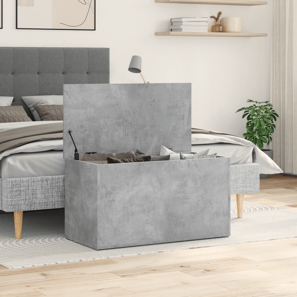 Oppbevaringskiste Betonggrå 84X42X46 Cm Konstruert Tre