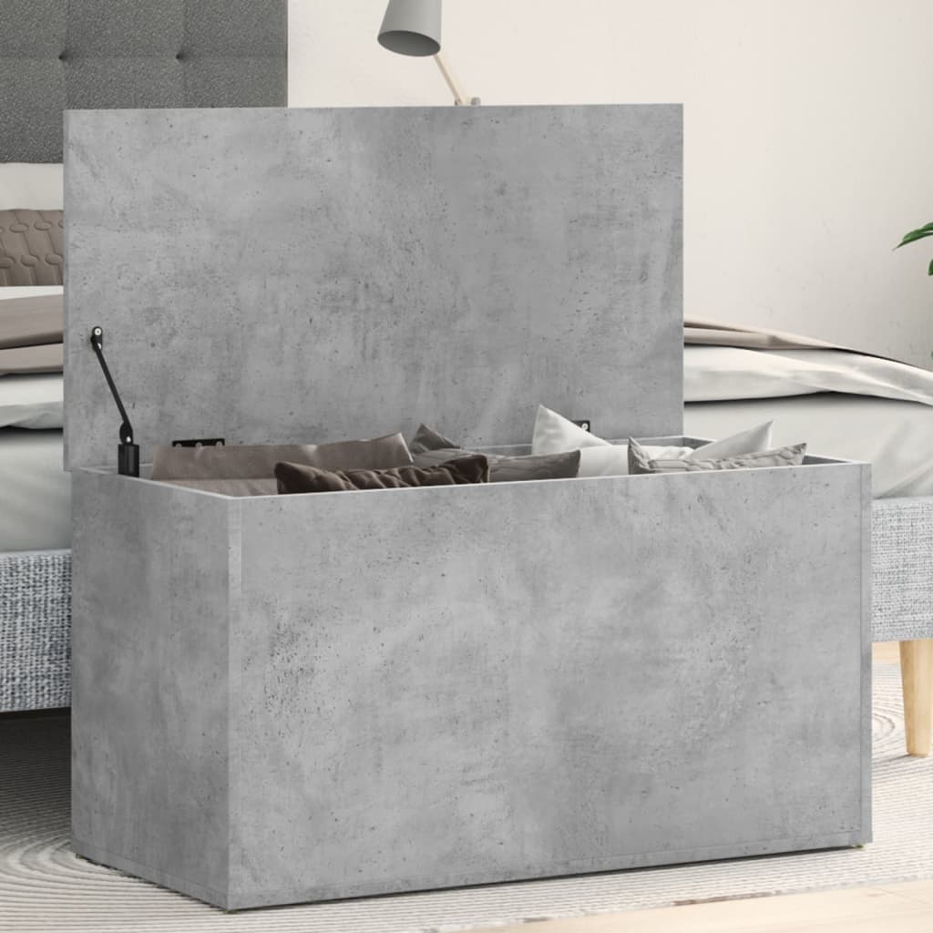 Oppbevaringskiste Betonggrå 84X42X46 Cm Konstruert Tre