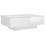 Salongbord Høyglans Hvit 90X60X31 Cm Konstruert Tre
