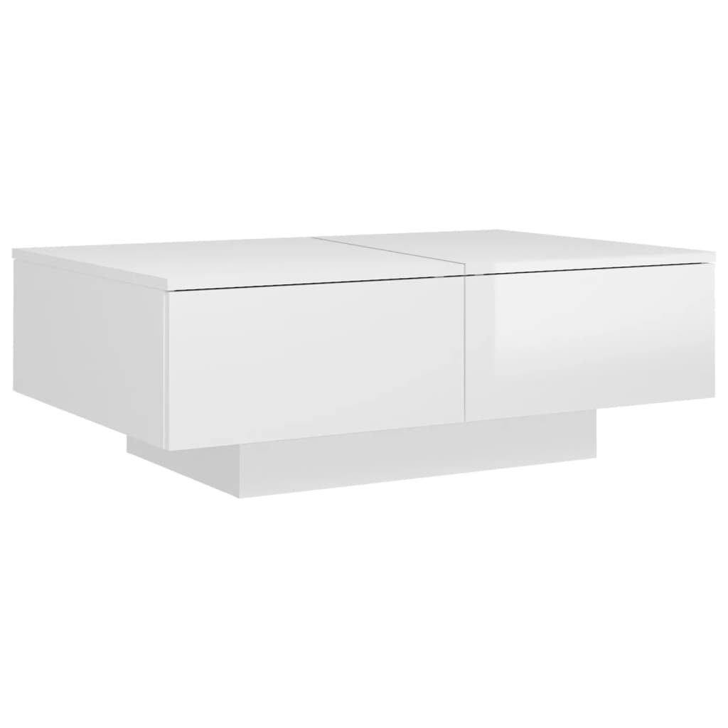 Salongbord Høyglans Hvit 90X60X31 Cm Konstruert Tre