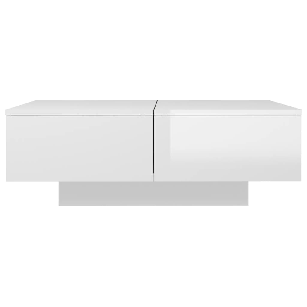 Salongbord Høyglans Hvit 90X60X31 Cm Konstruert Tre