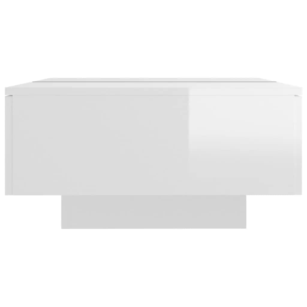 Salongbord Høyglans Hvit 90X60X31 Cm Konstruert Tre