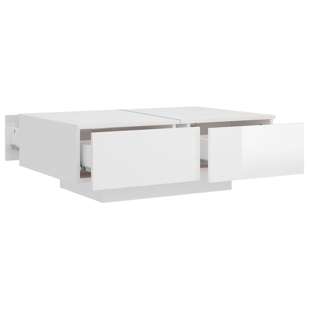 Salongbord Høyglans Hvit 90X60X31 Cm Konstruert Tre