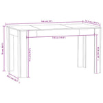 Spisebord Hvit 140X74,5X76 Cm Konstruert Tre
