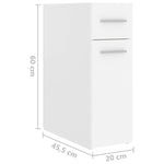 Apotekskap Hvit 20X45,5X60 Cm Konstruert Tre